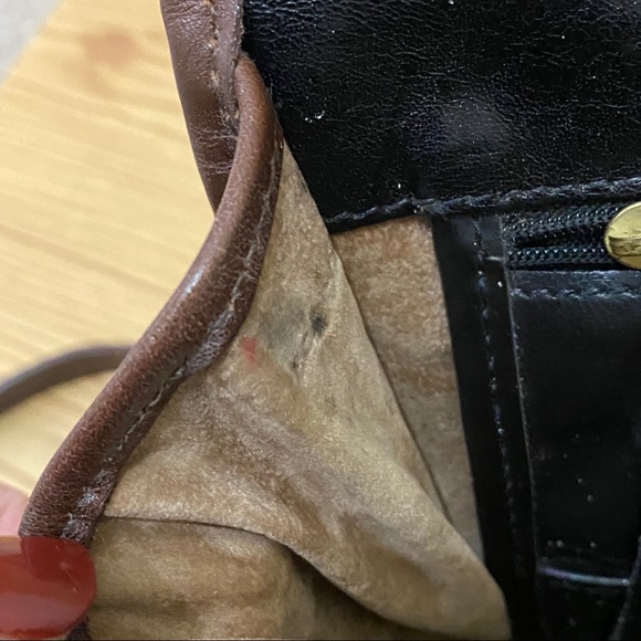 Vintage 80’s Brahmin Black/Brown Croc Leather Crossbody Bag - Picture 15 of 16